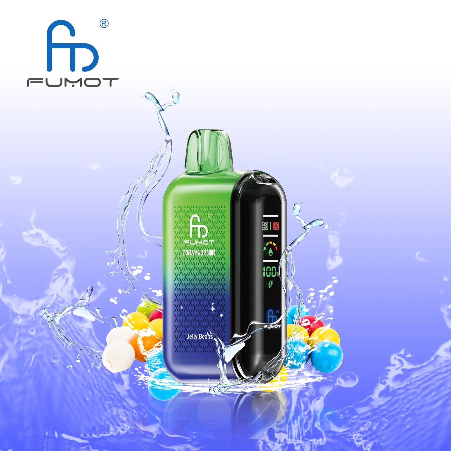 Fumot Tornado 20000 20K Puffs Vape Dual Mesh LED Display Disposable Vape