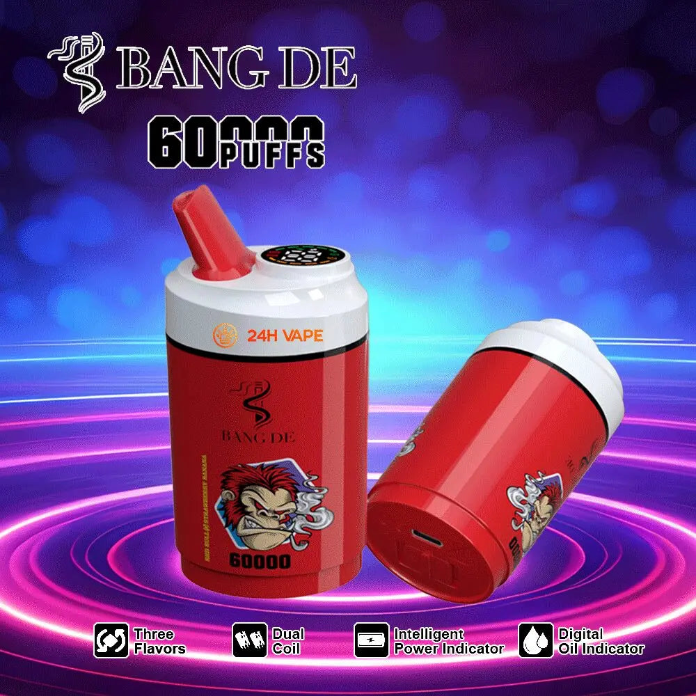 Bang DE 60000 60k Puffs 3 in 1 Flavors Newest Original Rechargeable LCD Display Disposable Vape