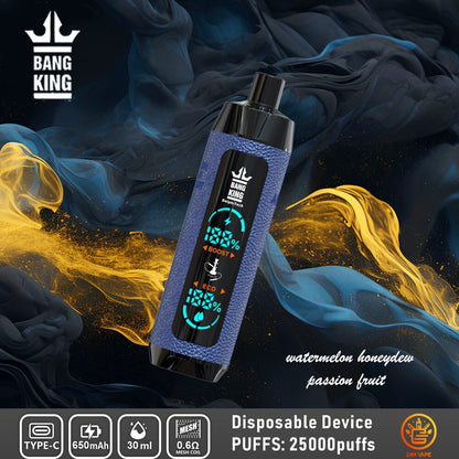 Bang King Shisha 25000 25K Puffs Newest LED Display Leather Disposable Vape Pen