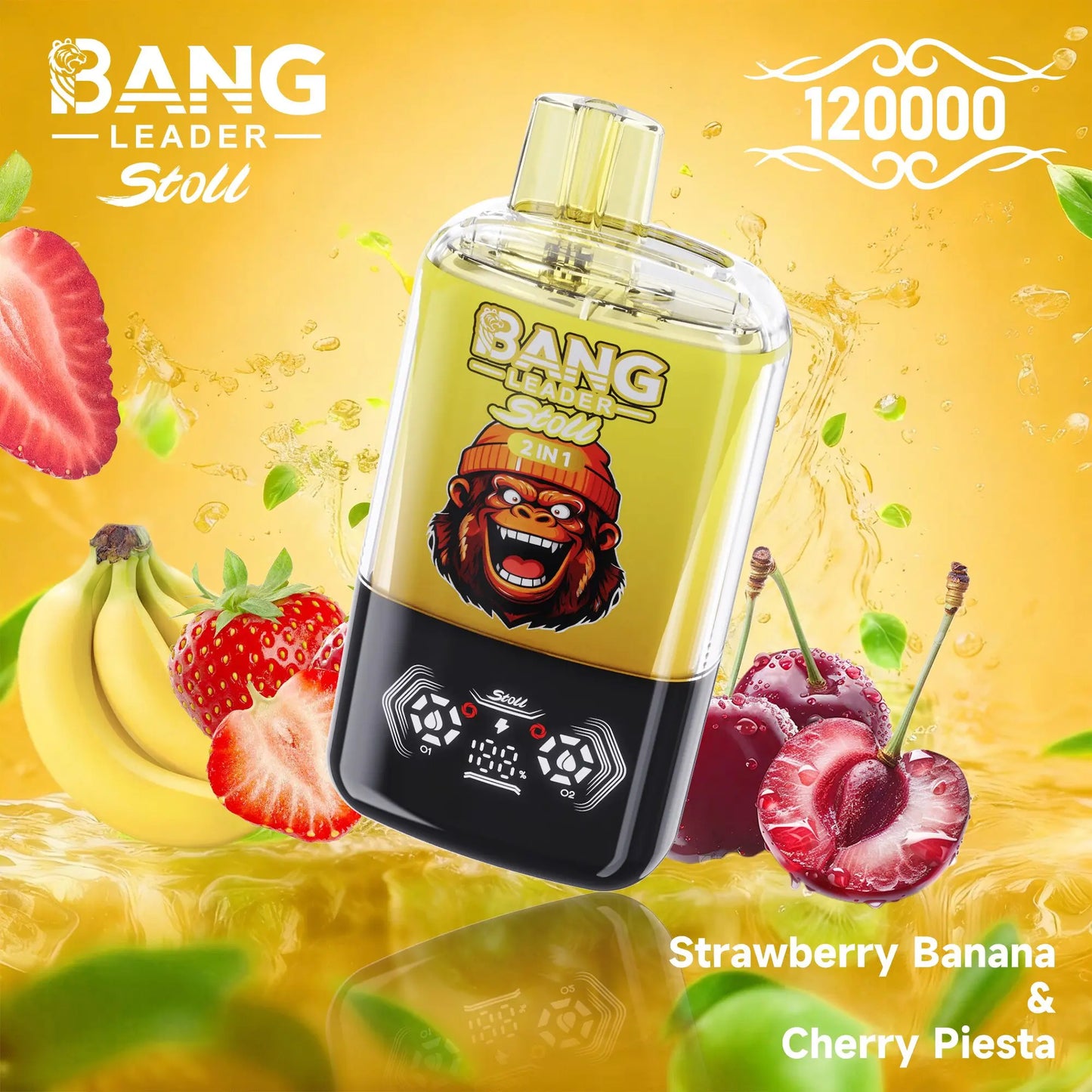 Bang Leader Stoll 120K 120000 Puffs Double Taste&Anti-Leak Design LED Display Disposable Vape