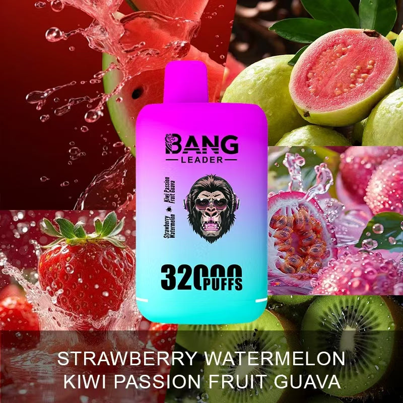 Bang Leader 32000 32k Puffs 0% 2% 3% 5% Nicotine  Double Taste Disposable Vape