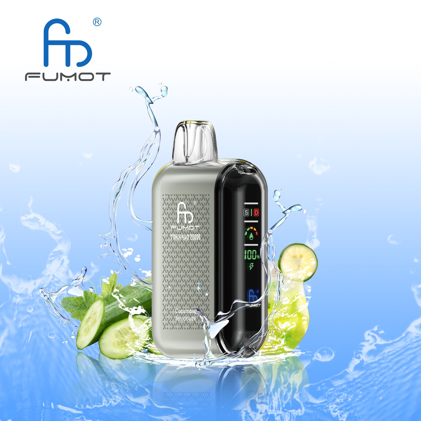Fumot Tornado 20000 20K Puffs Vape Dual Mesh LED Display Disposable Vape