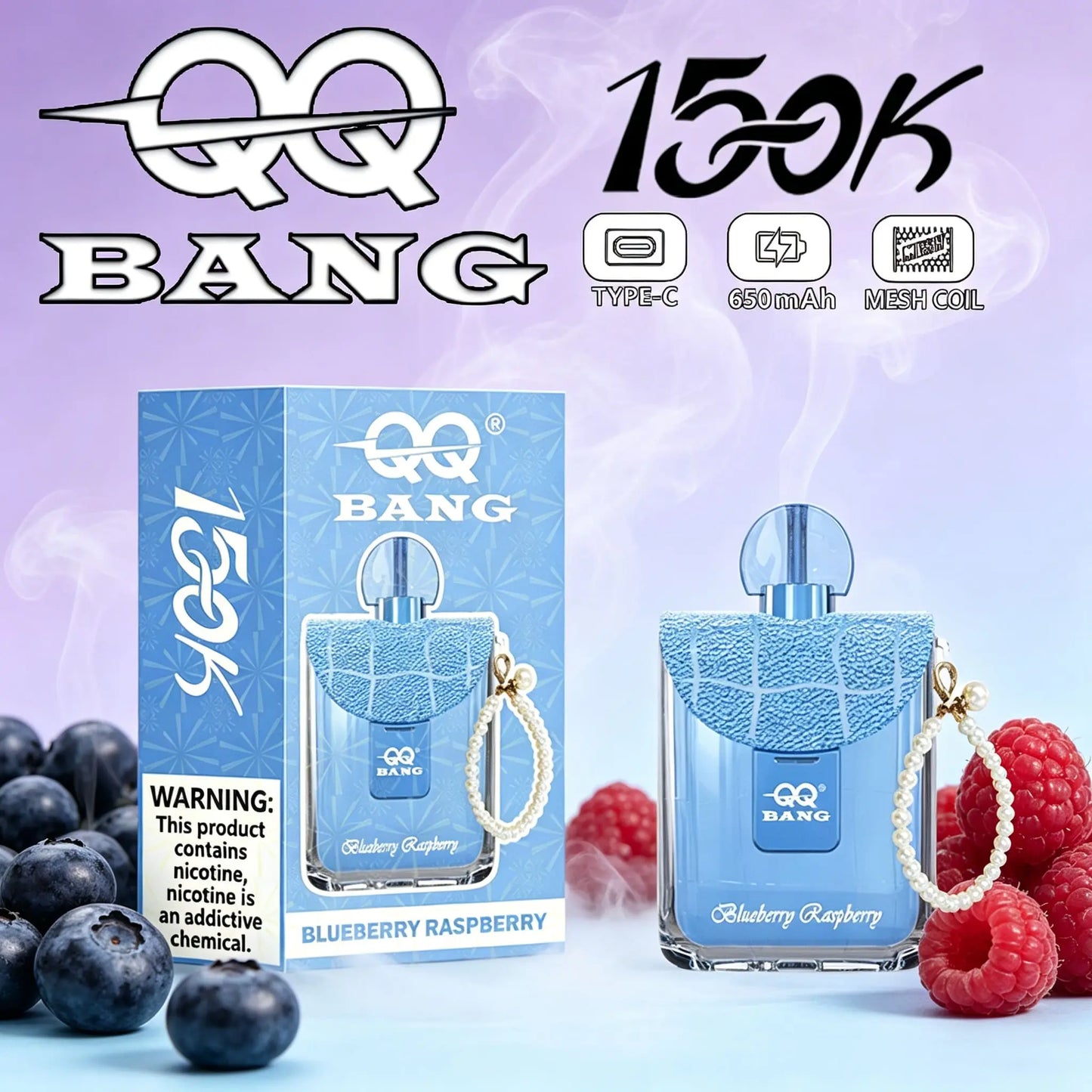 QQ Bang 150K Disposable Vape|Type-C Rechargeable Portable E-Cigarette