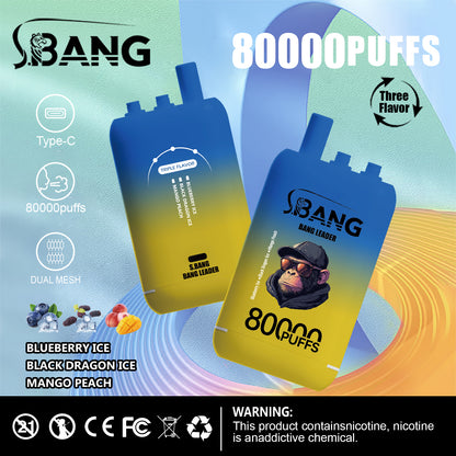 Bang Leader 80000 80K Puffs 3 in 1 Flavors Newest Original Rechargeable Disposable Vape