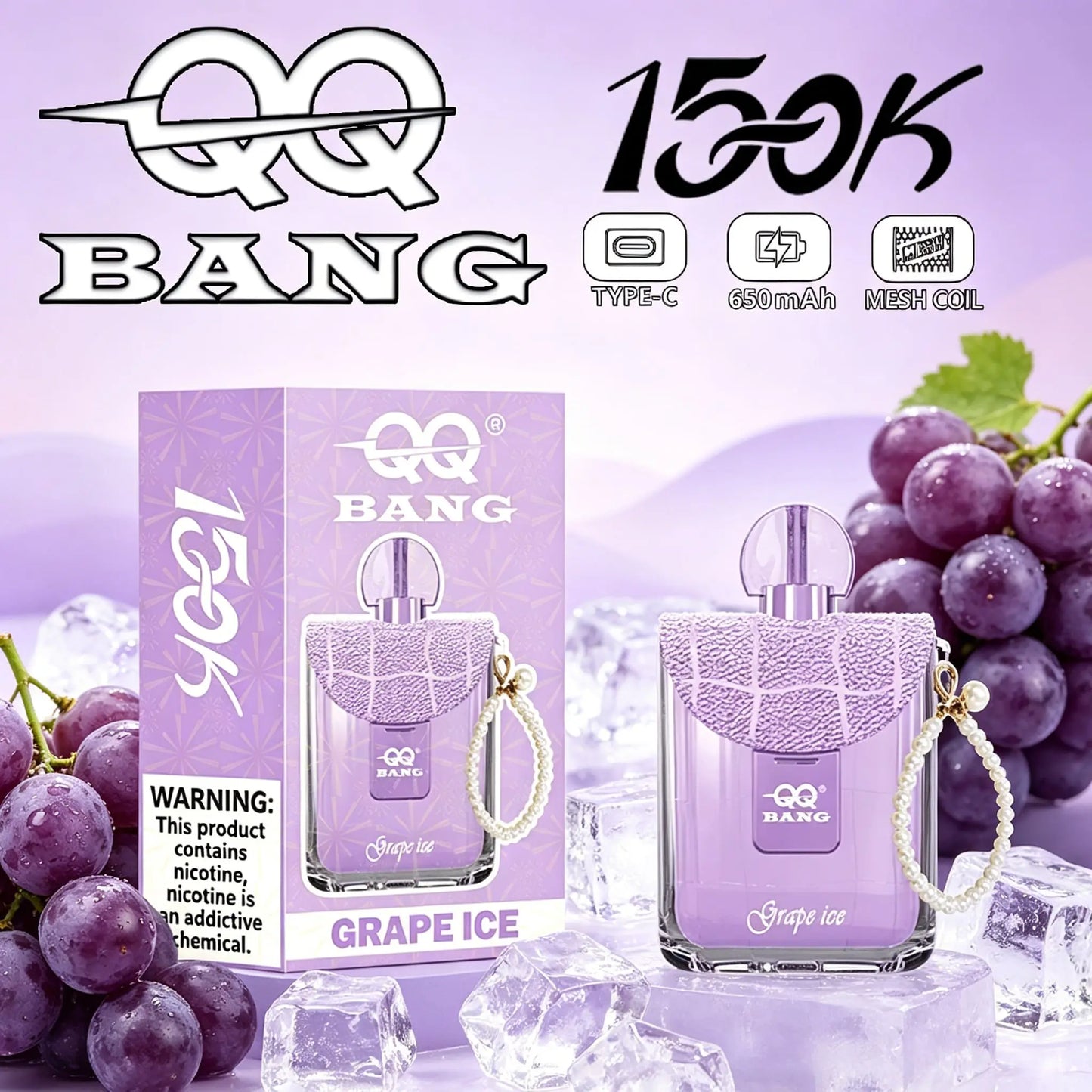 QQ Bang 150K Disposable Vape|Type-C Rechargeable Portable E-Cigarette