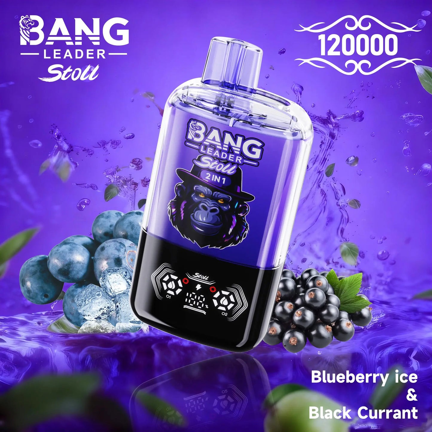 Bang Leader Stoll 120K 120000 Puffs Double Taste&Anti-Leak Design LED Display Disposable Vape