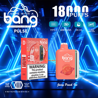 Bang Pulse 18000 18K Puffs Dual Mesh Disposable Vape Electronic Cigarette Pod