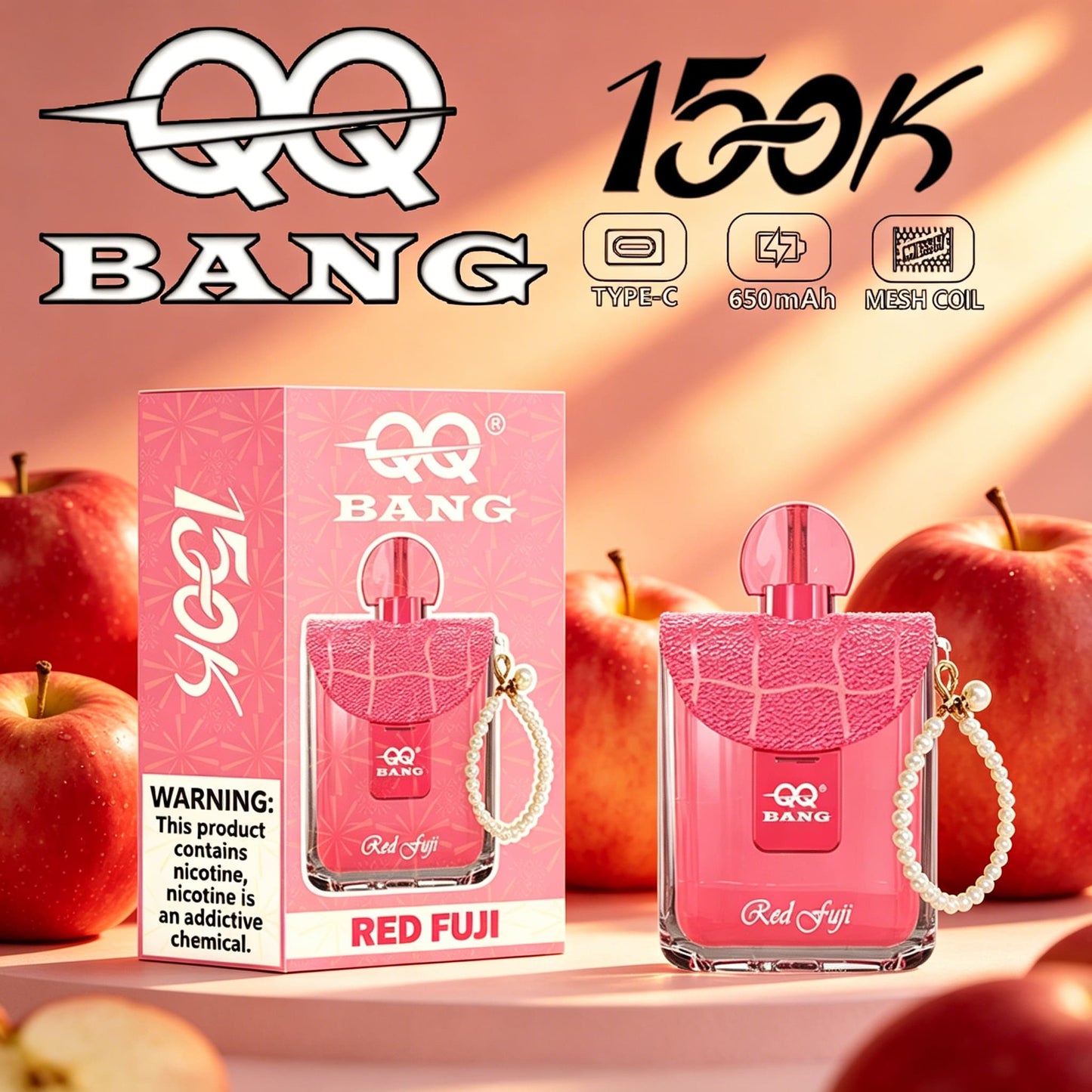 QQ Bang 150K Disposable Vape|Type-C Rechargeable Portable E-Cigarette
