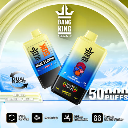 Bang King 50000 50k Puffs 2% 3% 5% Nicotine Double Taste LCD Display Disposable Vape